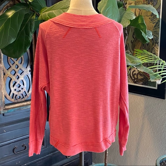 Free People Don’t Forget About Me Salmon Pink Pull over textured top - Picture 10 of 15